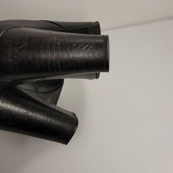 & other stories  Black Leather 4 Inch Block Heeled Ankle boots ladies si… - Picture 8 of 10